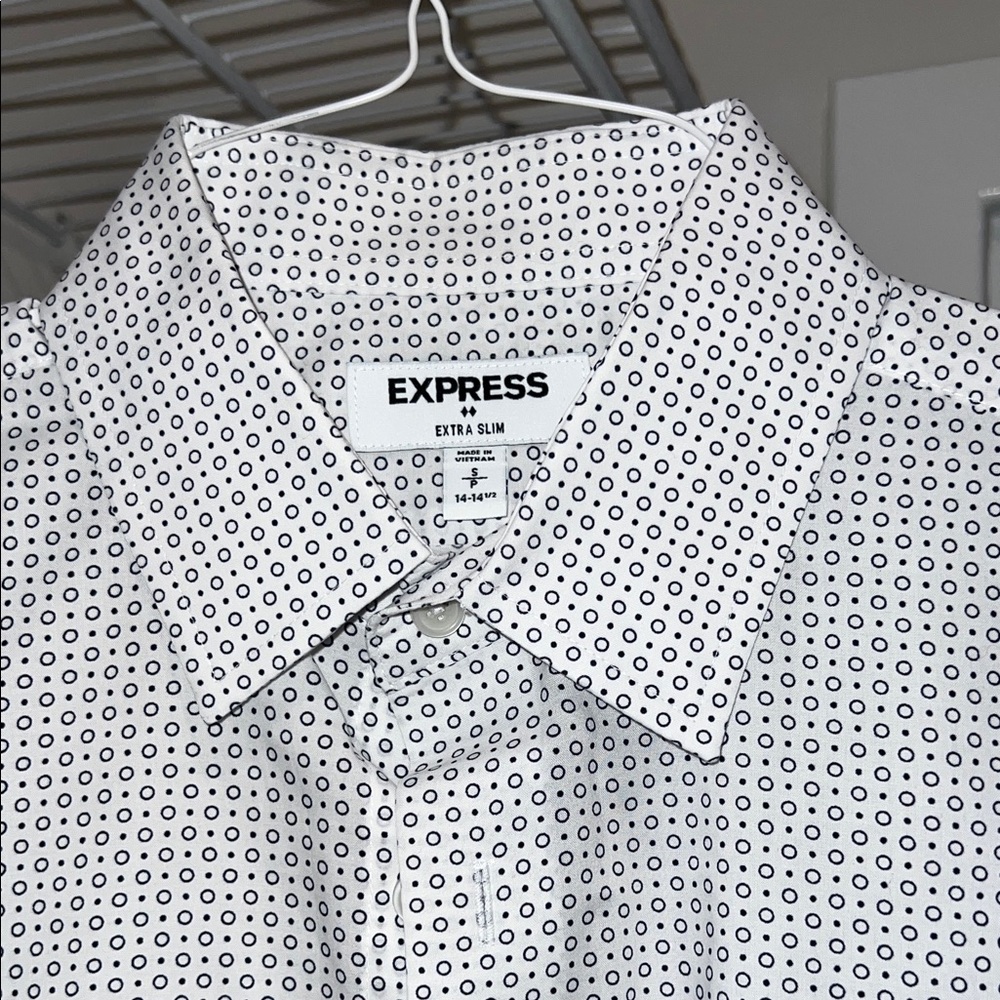 Express Men's Monochrome Circle Pattern Shirt